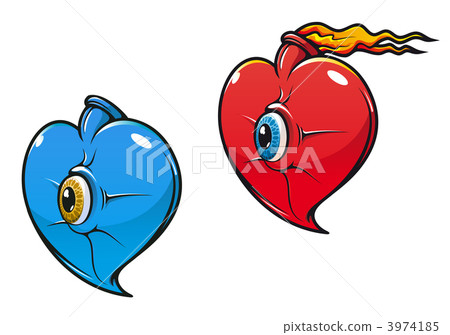 Danger heart with eye Danger heart with eye 3974185