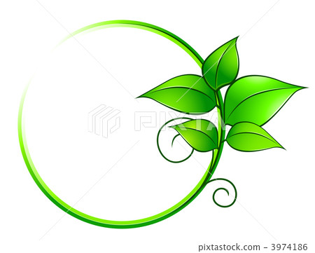 Green frame with fresh leaves Green frame with fresh leaves 3974186