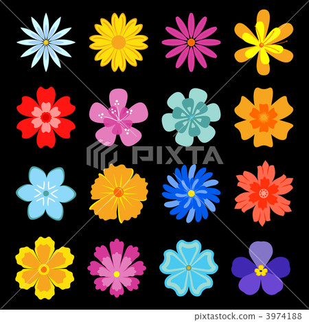 Set of flower blossoms Set of flower blossoms 3974188