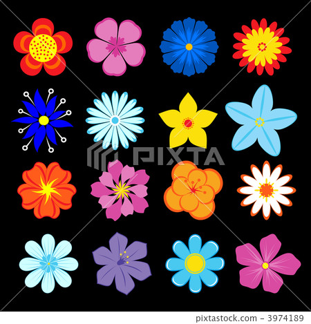 Set of flower blossoms and elements 3974189