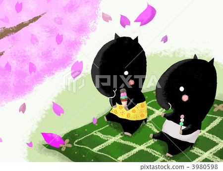 tapir, cherry-blossom viewing, leisure sheet 3980598