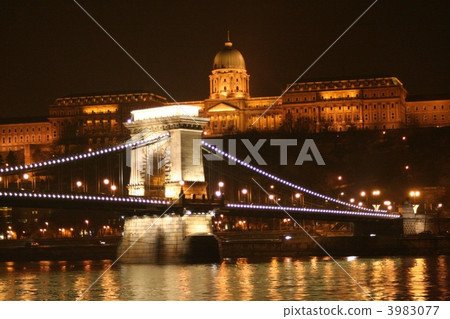 Kusari橋和皇宮匈牙利布達佩斯 3983077