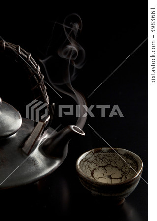 black jyoka, bottle and cup (for alcohol), black tea house 3983661