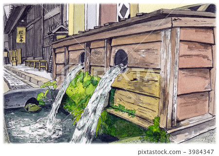 Watercolor picture Fukushima inn Watercolor picture Fukushima inn 3984347