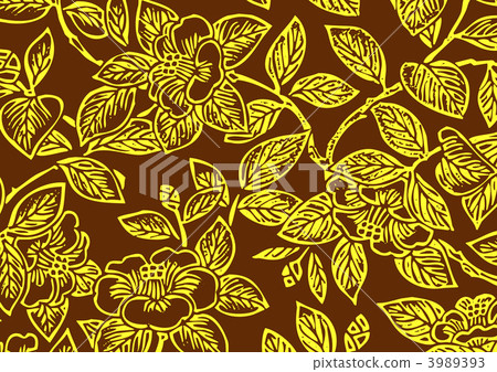 camellia sasanqua, rose of winter, japanese pattern 3989393