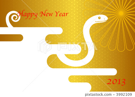 new year's card, the first sunrise of the year, gold 3992109