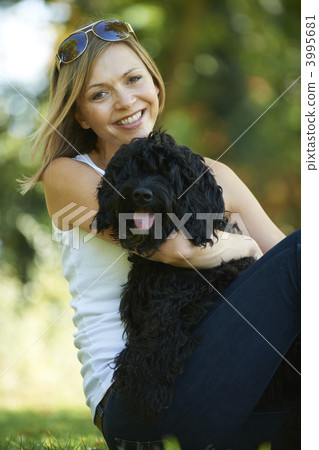 Woman with dog 3995681