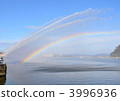 new year's parade for firefighters, simultaneous drainage, rainbow 3996936