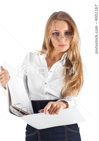 Young businesswoman with folder Young businesswoman with folder 4002167