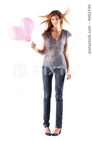 Young slim woman with balloons 4002540