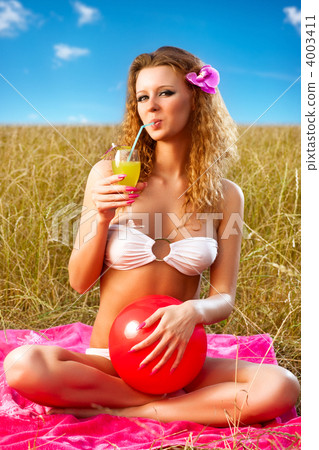 Young woman resting outdoors 4003411