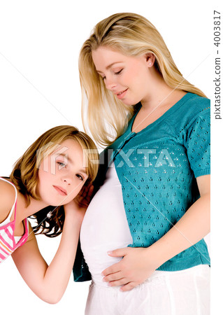 Trying to hear my aunts baby in her belly 4003817