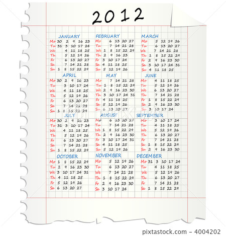 2012 Calendar on paper 2012 Calendar on paper 4004202