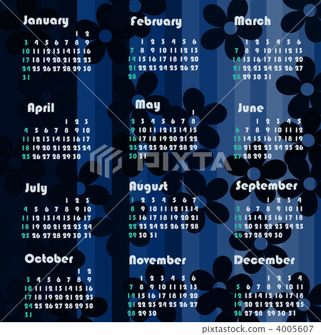dark floral background calendar 4005607