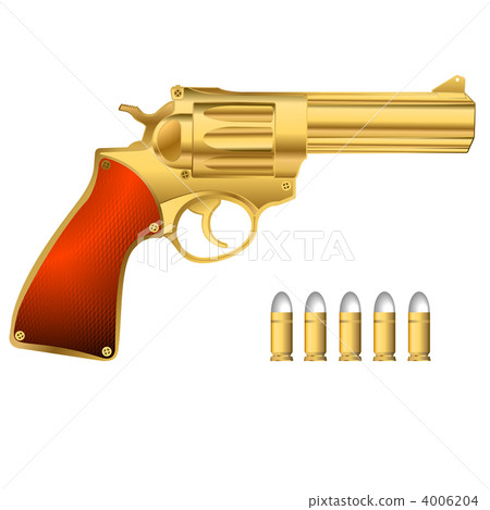 Golden revolver and bullets Golden revolver and bullets 4006204
