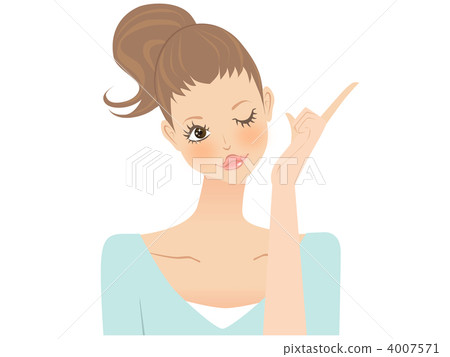 一個女人抱著一根左手指 4007571