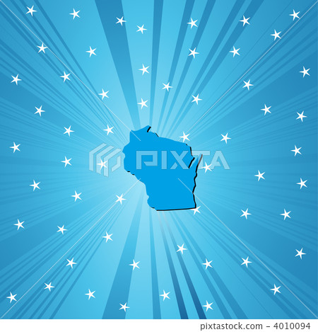 Blue map of Wisconsin Blue map of Wisconsin 4010094