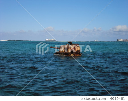 Saipan Kiriri Tank sinking to the beach Saipan Kiriri Tank sinking to the beach 4010461