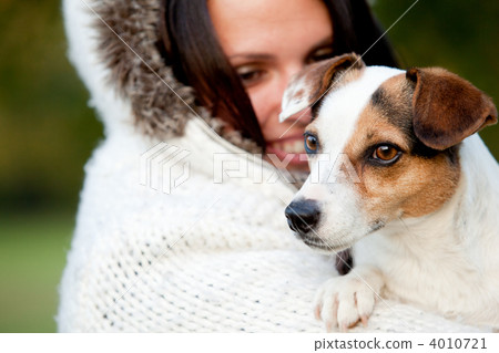 Woman and dog portrait 4010721