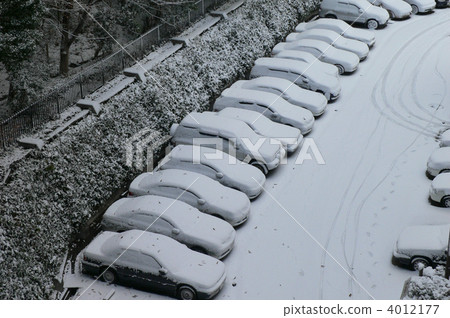 parking lot, parking place, snow scene 4012177
