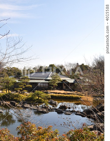 天鵝庭院在冬天 4015588