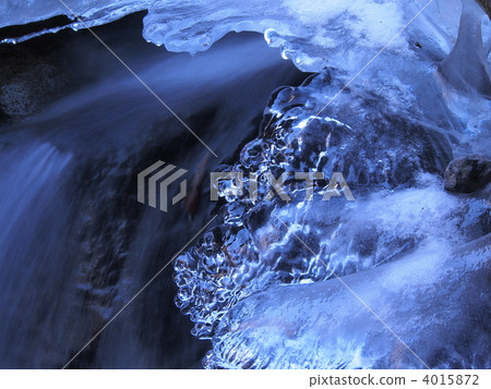mountain stream, icy, severe winter 4015872