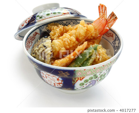 米飯和油炸魚碗 4017277