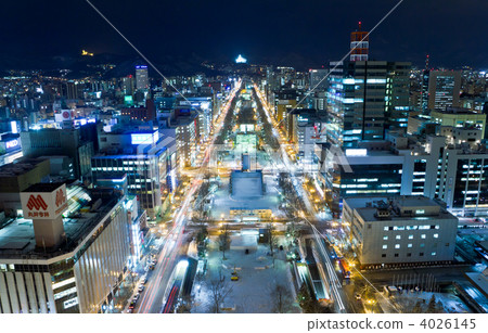 Night view desired from Sapporo TV tower 4026145