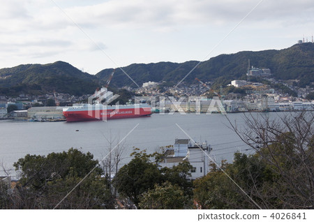 從格洛弗花園和Inasa先生看長崎港的汽車運輸車 4026841