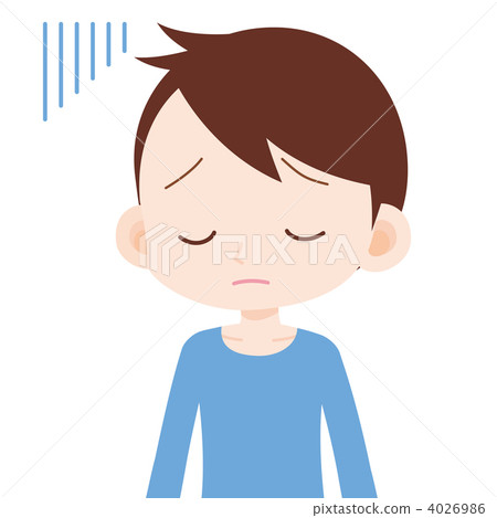 The boy's upper body depressed - Stock Illustration [4026986] - PIXTA