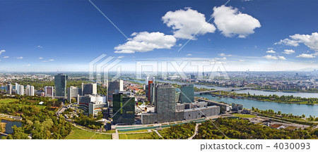 amazing skyline of Donau City Vienna at the danube river amazing skyline of Donau City Vienna at the danube river 4030093