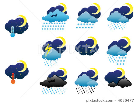 Night weather icons Night weather icons 4030477