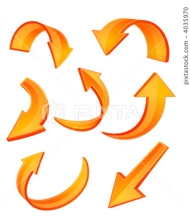 Glossy orange arrow icons Glossy orange arrow icons 4035970