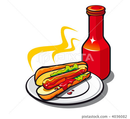 Appetizing hotdog with ketchup Appetizing hotdog with ketchup 4036082