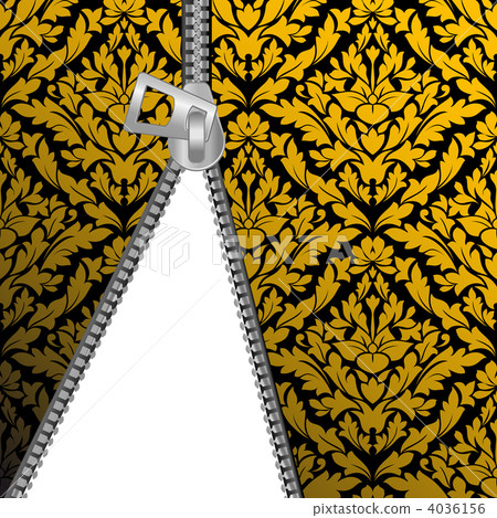 Seamless damask background with zipper 4036156