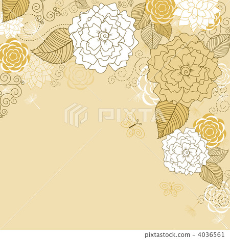 Abstract brown floral background 4036561