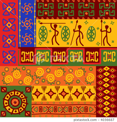 Abstract ethnic patterns and ornaments 4036687