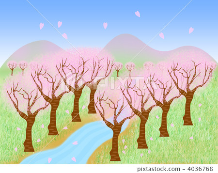 Cherry blossom viewing cherry tree view illustration 4036768
