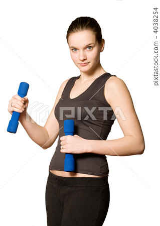 Young girl with weights Young girl with weights 4038254