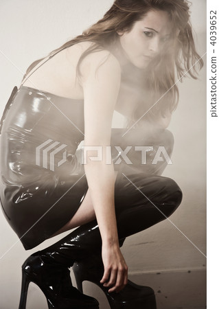 Young sexy lady in smoke 4039652