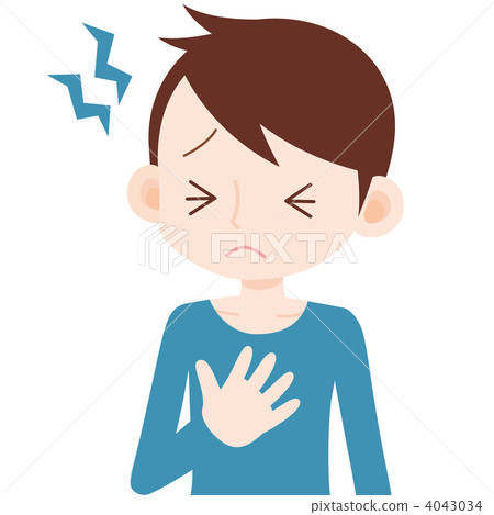 Male upper body pain holding my chest 4043034