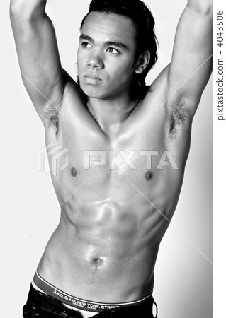 Asian sexy looking boy showing his sixpack 4043506