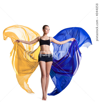 woman prepare for fitness and flying fabric woman prepare for fitness and flying fabric 4044858