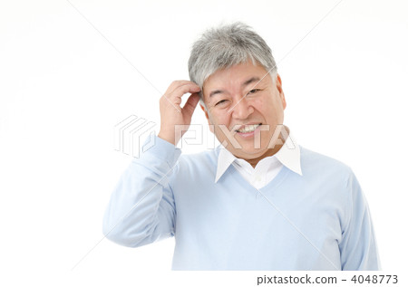 穿藍色毛線衣的老人 穿藍色毛線衣的老人 4048773