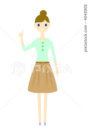 A young woman pointing at a finger (a bunny hair) A young woman pointing at a finger (a bunny hair) 4048908