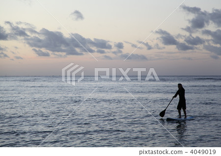 Early morning paddle surfing Early morning paddle surfing 4049019