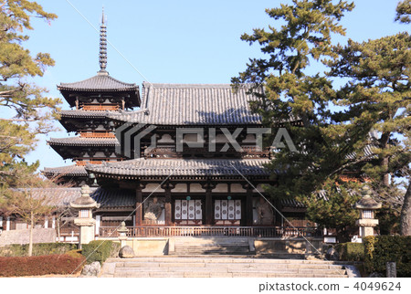 World Heritage Site "Horyu-ji Temple" Nishin-in Temple Gallery Naka Gate World Heritage Site "Horyu-ji Temple" Nishin-in Temple Gallery Naka Gate 4049624
