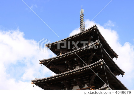 World Heritage "Horyuji" Saijosan Buddhist "five-storied pagoda" 4049679