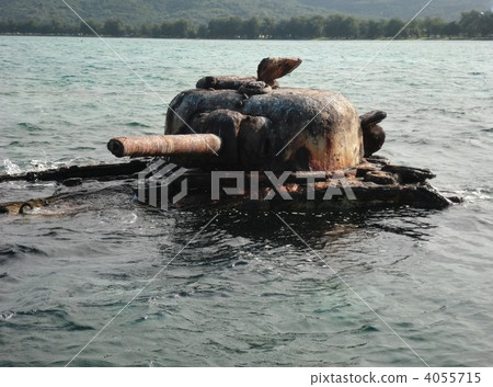 Saipan Kiriri Tank sinking to the beach Saipan Kiriri Tank sinking to the beach 4055715