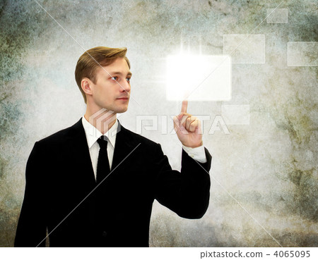 Businessman and touch screen 4065095